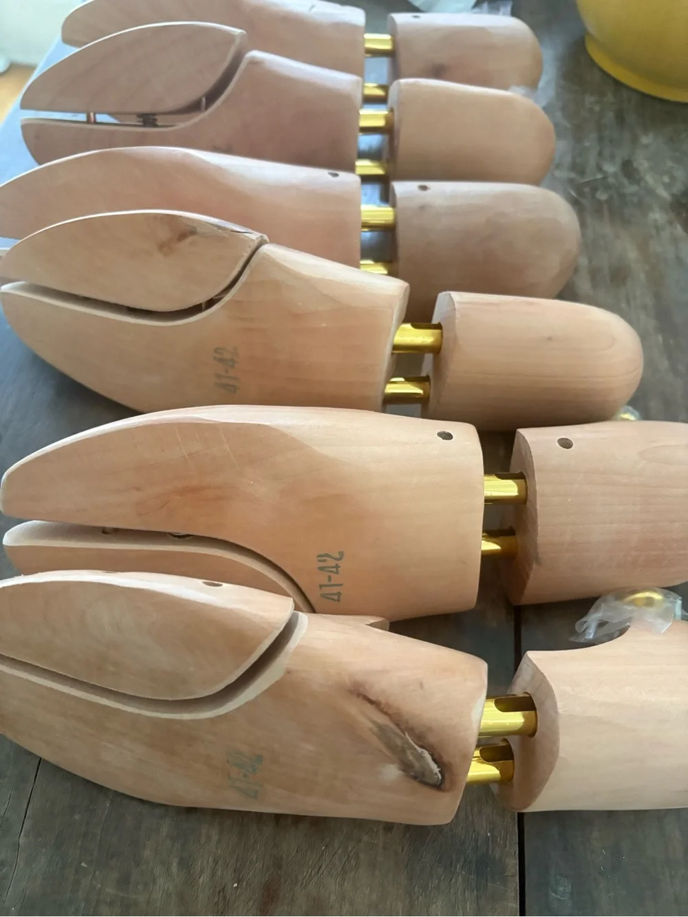 Lot of 3 pairs Shoe Trees for Men - Natural Brown 41-42